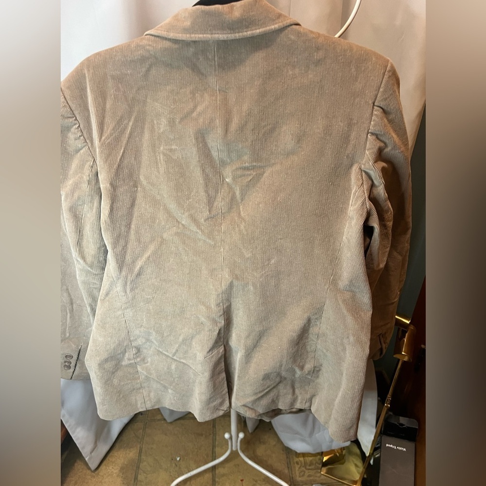 Rafaella Corduroy Tan Pockets Two Button Front Women's Jacket Size 16 - Picture 3 of 6